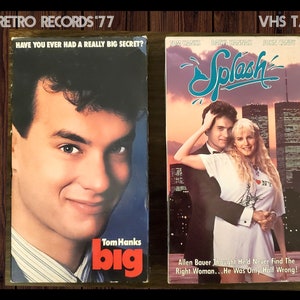 Big VHS and Splash VHS,  Tom Hanks, Daryl Hannah, Romantic Comedy,  Mermaid, 80s Movie, VHS