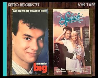 Big VHS and Splash VHS,  Tom Hanks, Daryl Hannah, Romantic Comedy,  Mermaid, 80s Movie, VHS