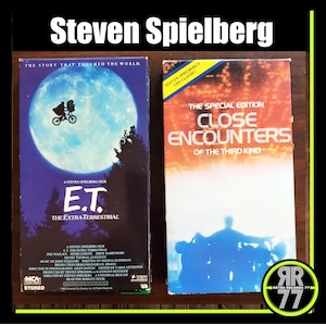 2 Steven Spielberg Movies on VHS, E.T. the Extra-Terrestrial Movie, Close Encounters of the Third Kind Movie, Science Fiction, UFO, Alien