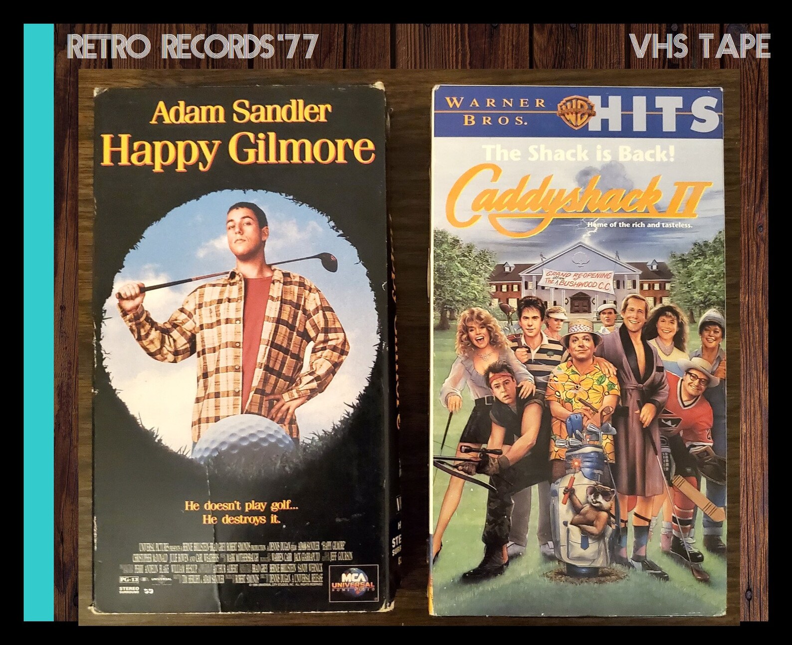 Caddyshack II VHS, Happy Gilmore VHS, Golf Comedy, Adam Sandler, Chevy Chase, Vhs Etsy