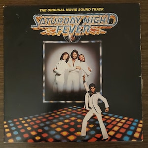 Saturday Night Fever Record LP & VHS Movie, 1977, John Travolta, Bee Gees, Stayin' Alive, Disco, Double Album, LP, Vinyl, Record, Album, vhs image 2