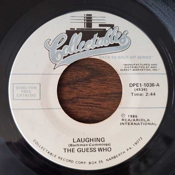The Guess Who-laughing, Undun 45 RPM Single, 1986, 7 Inch Single