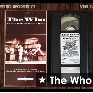 The Who-Who&#39;s Better Who&#39;s Best VHS, 1988,The Who Concert, My Generation, Magic Bus , FREE Shipping