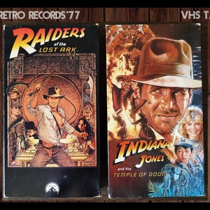 Raiders of the Lost Ark and Indiana Jones and the Temple of Doom VHS,  Directed by Steven Spielberg Films on VHS, Adventure, VHS