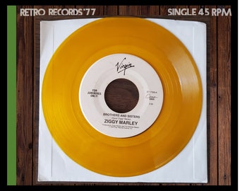 Ziggy Marley-Brothers And Sisters / Man A Do To Man 45 RPM Single,  JUKEBOX Only, YELLOW Record, Single, album, record, vinyl, lp