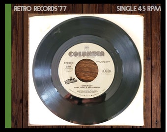 Chicago - Baby, What A Big Surprise / If You Leave Me Now 45 RPM Single, 1977, 45 RPM Single, Single, album, record, vinyl, lp