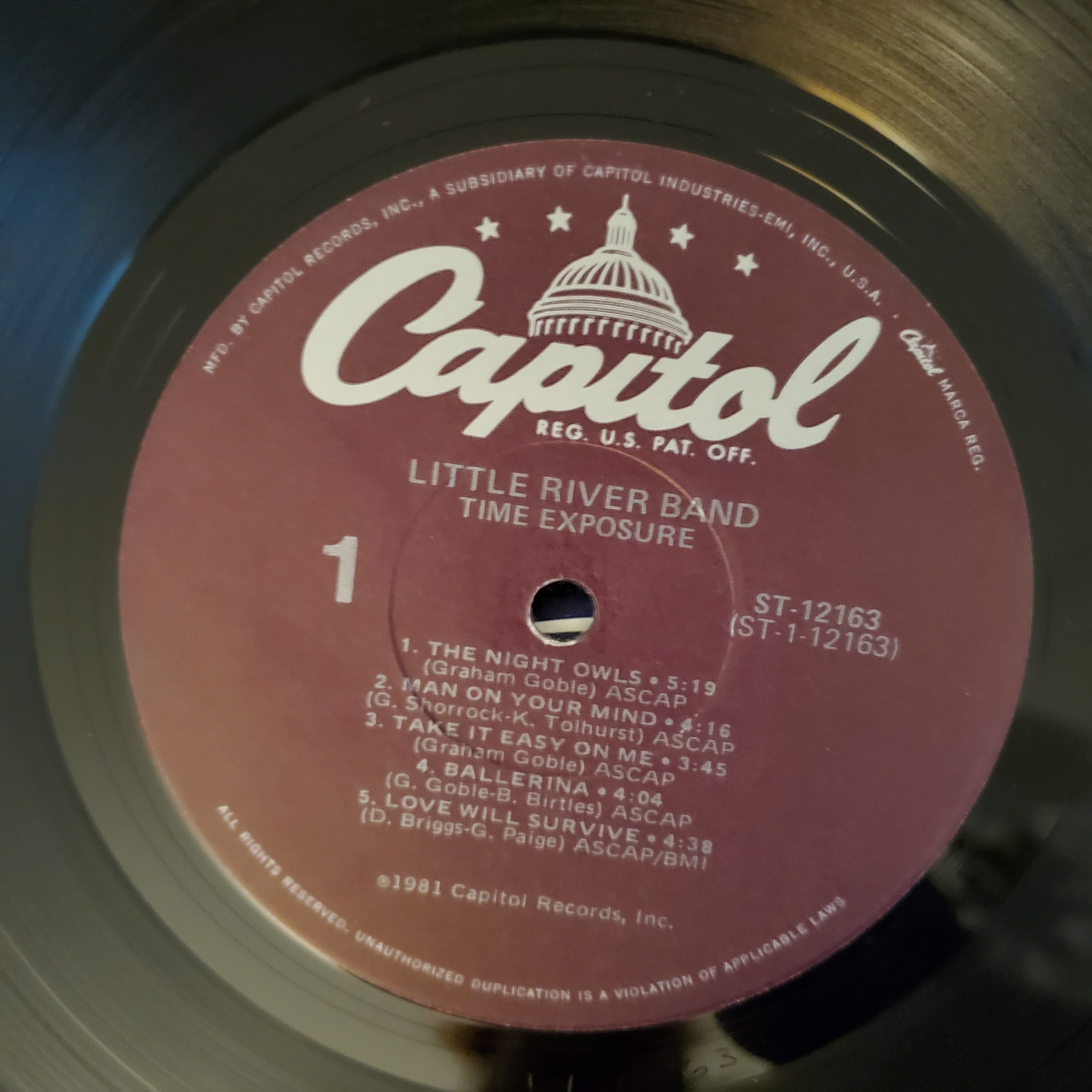 1981 Little River Band-time Exposure Album, ST-12163, Lp, Vinyl