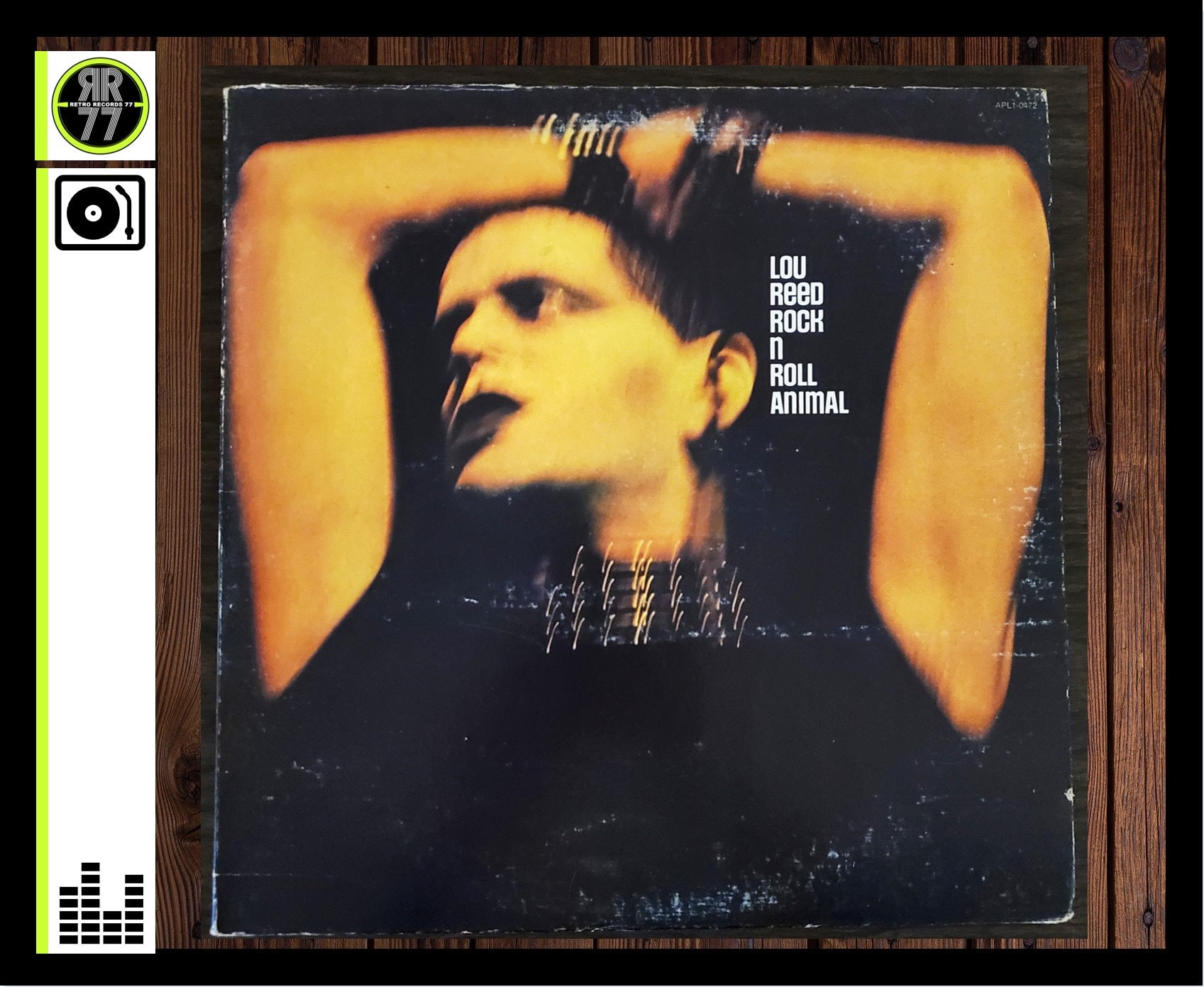 1974 Lou Reedrock N Roll Animal Album,apl10472, Art Rock, Glam Lp, Vinyl, Album, Record, Free