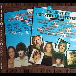 Vintage Album: Best of Country Crossovers Music, 2 Albums, Kenny Rogers, Willie Nelson, Anne Murray, Linda Ronstadt, LP, Vinyl, Record