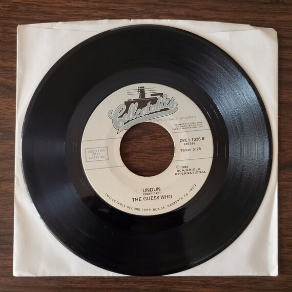 The Guess Who-laughing, Undun 45 RPM Single, 1986, 7 Inch Single