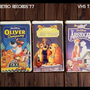 Lady and the Tramp, Oliver and Company, The Aristocats, Disney VHS, set 3 Disney VHS, Animation, Disney Masterpiece, Kids Vhs, Vhs tape, VHS