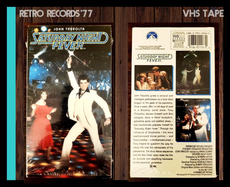 Saturday Night Fever Record LP & VHS Movie, 1977, John Travolta, Bee Gees, Stayin' Alive, Disco, Double Album, LP, Vinyl, Record, Album, vhs image 9