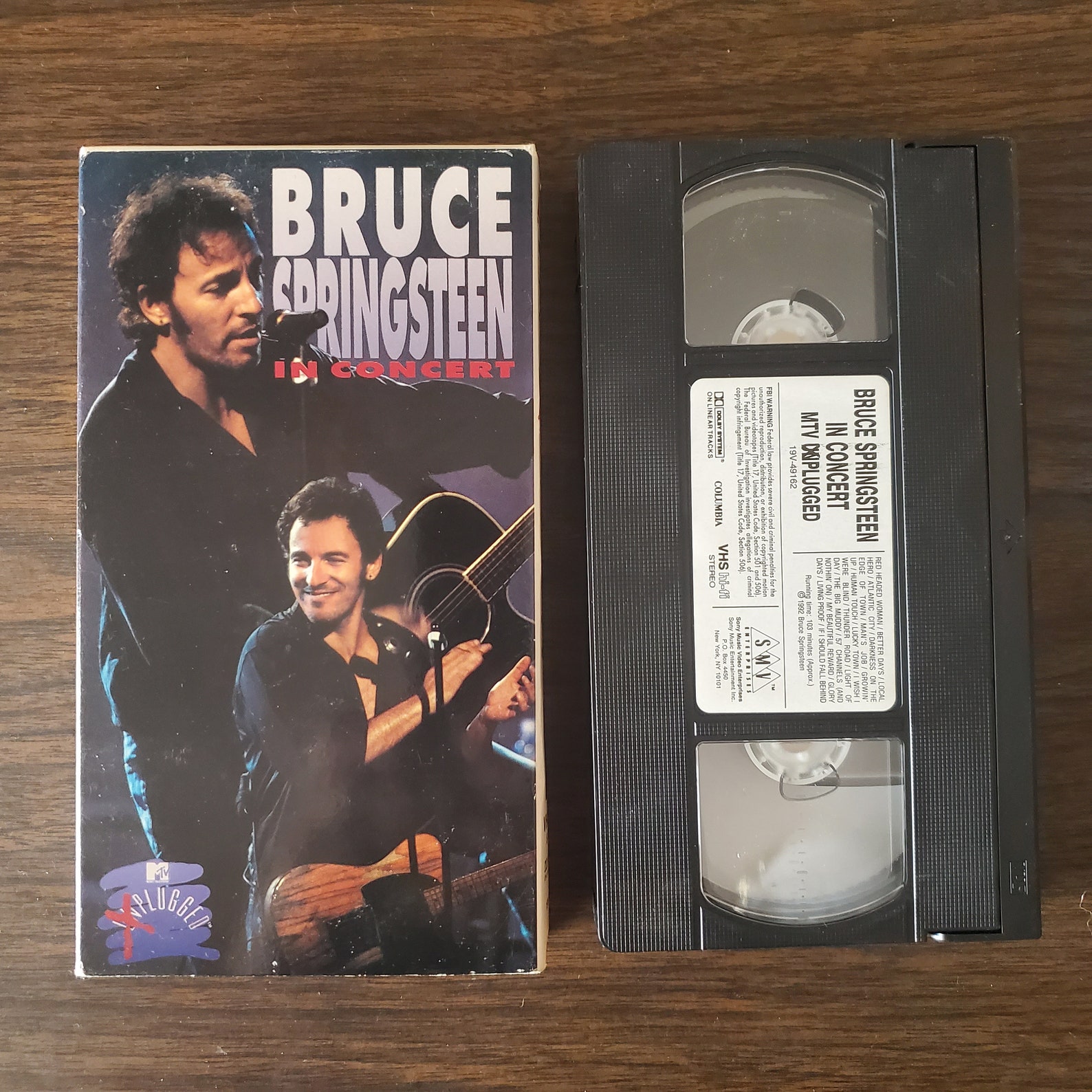 1992 Bruce Springsteen in Concert MTV Unplugged VHS Etsy