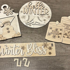 Winter Bliss Interchangeable Insert for Wooden Wagon or Bench (unfinished)