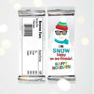 Snowman Candy Bar Wrappers, Diy Christmas Treats, Gift Ideas, Party Favors, Classroom, Kids, Snow Happy We Are Friends Wrappers, Chocolate