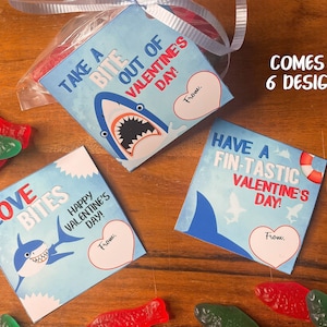 Shark Valentine Cards, Shark Kids Valentine Printable, Jaw-some, classroom valentine, school valentine, Fin-tastic, Fish, Instant Download