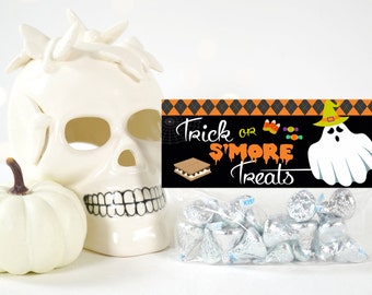 HALLOWEEN TREAT BAG Toppers, Halloween Tags, Gift Bag Tags, Halloween School Treats, Favor Tags, Halloween S'mores, Smore Tag, Bag Tags, Diy