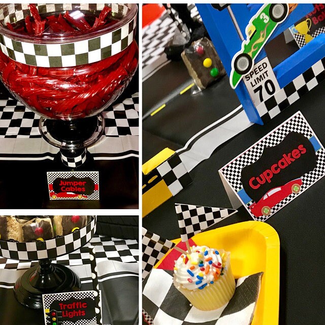 RACE CAR FOOD Tents, Racing Buffet Labels, Race Car Food Station Signs ...