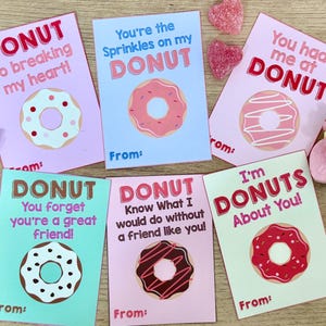 DONUT VALENTIJNKAARTEN, Donuts About You, Donut Valentines, Valentines for School, Valentines for Work, You Had Me At Donuts, diy