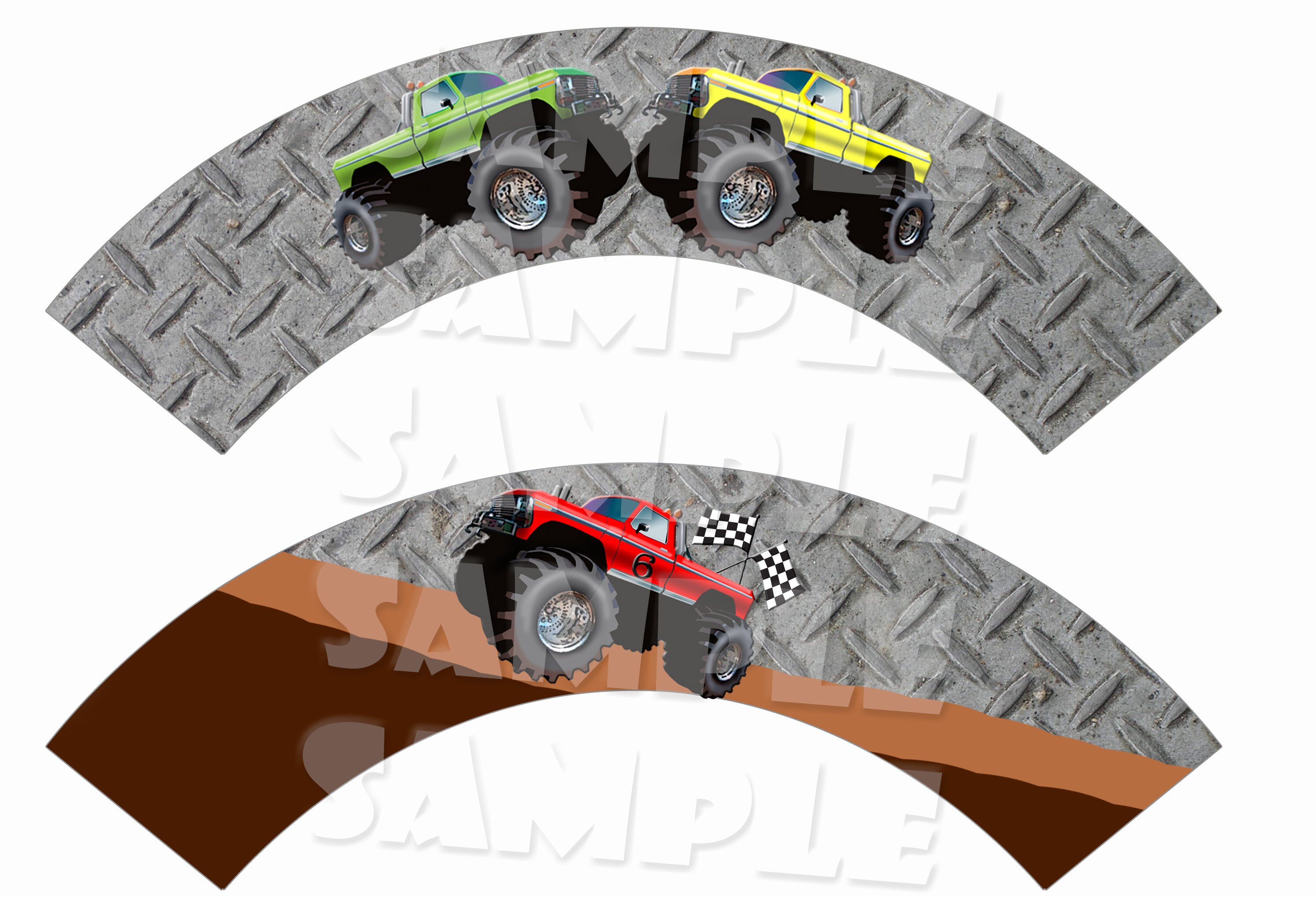 MONSTER TRUCK CUPCAKE Toppers Monster Truck | Etsy