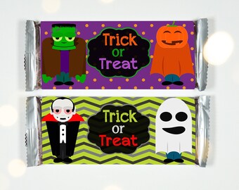 HALLOWEEN CANDY BAR Wrappers, Halloween Treats, Candy Bar Wraps, Spooky, Halloween Party Favors, Costume Party Favors, Trick or Treat,