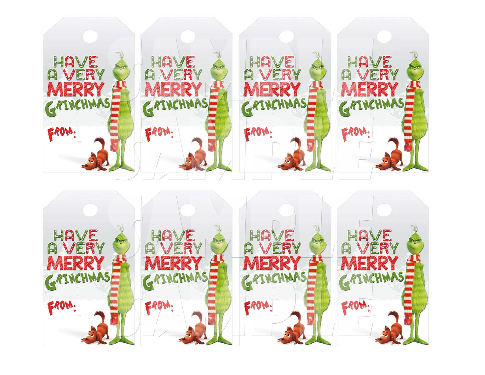 Free Printable Grinch Christmas Tags