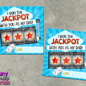 Vatertagsanhänger, Ich gewann den Jackpot mit einem Vater wie dir, Lotto Vatertagsgeschenk, Kasino, Papa, Vatertagsgeschenkanhänger, Lottoschein, Lotterie