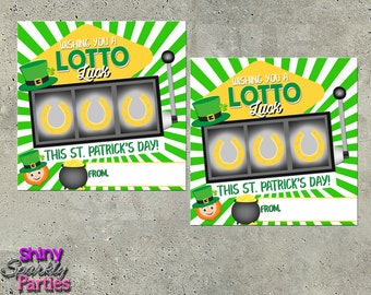 St. Patrick's Day Tags, Wishing You A Lotto Luck, Lottery Ticket Gift, Coworker Gift, St. Patrick's Day Printables, Leprechaun Gift Tags,