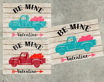 VALENTINE TRUCK CARDS, Truck Valentines, Valentines for the Classroom, Adult Valentines, Kids Valentines, Valentine's Day Cards, Printable