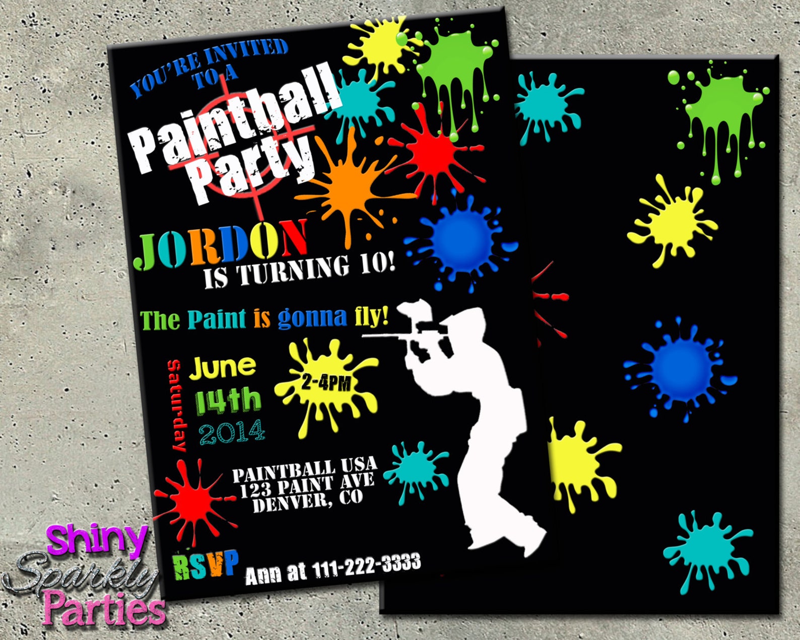 PAINTBALL INVITATION Paintball BIRTHDAY Invitation Paintball Etsy
