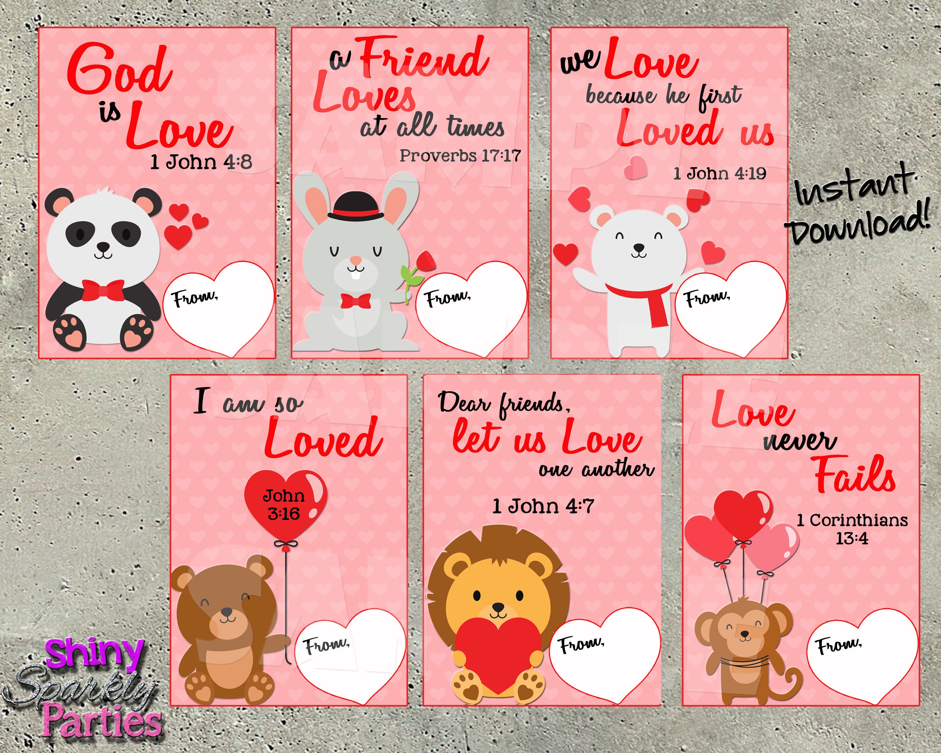 BIBLE VERSE VALENTINES Bible Scripture Valentine Cards Etsy