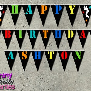 PAINTBALL PARTY BANNER Printable, Paintball Birthday Party Decor, Boy&#39;s Birthday, Paintball Party, Happy Birthday Banner, Splattered Paint,