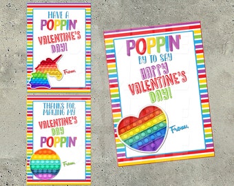 POP IT VALENTINES, Popit Valentine Cards, Valentine's Kids, Printable Valentines, Classroom Valentines, Poppin' Valentines, Pop It Valentine