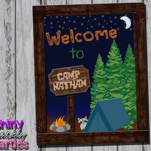 CAMPING PARTY SCHILD, Camping Geburtstagsschild, Camping Willkommensschild, Camping Party Dekoration, Camping Party Dekor, Camp In, Rustikal, diy