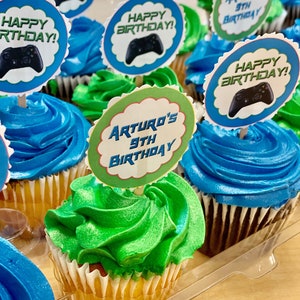 Printable GAMING CUPCAKE TOPPERS - Video Game Cupcake Toppers - Gaming ...