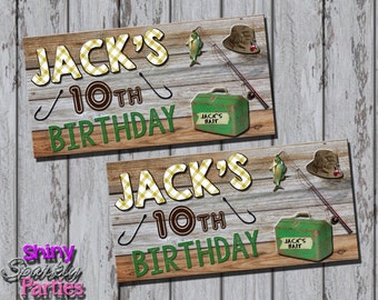 FISHING TREAT Bag TOPPERS, Fishing Party Treat Bag Toppers, Birthday Party Favors, Fisherman, Bag Toppers, Fishermen Hunting Rustic Outdoors