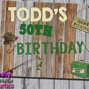 FISHING PARTY SIGN, Fishing Party Decor, Party Decorations, Fishing Birthday, Little Fisherman, Fish, Rustic Baby Shower, Gone Fishing,