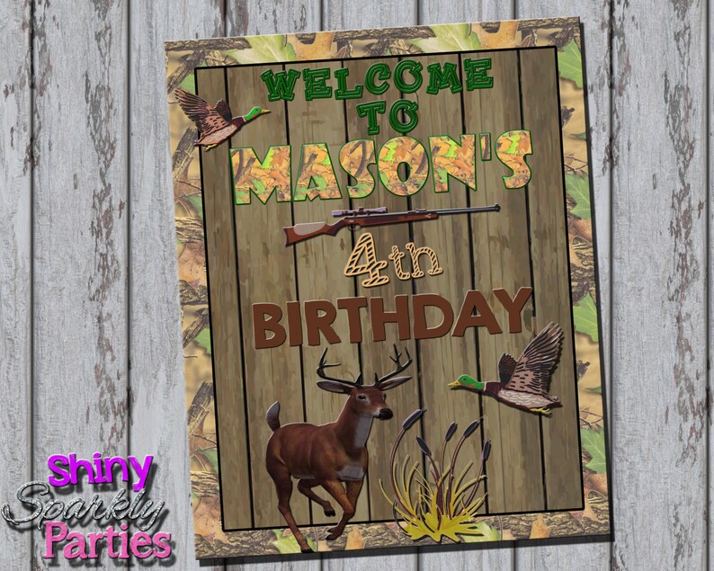 HUNTING PARTY SIGN Camo Sign Hunting Party Decor Etsy