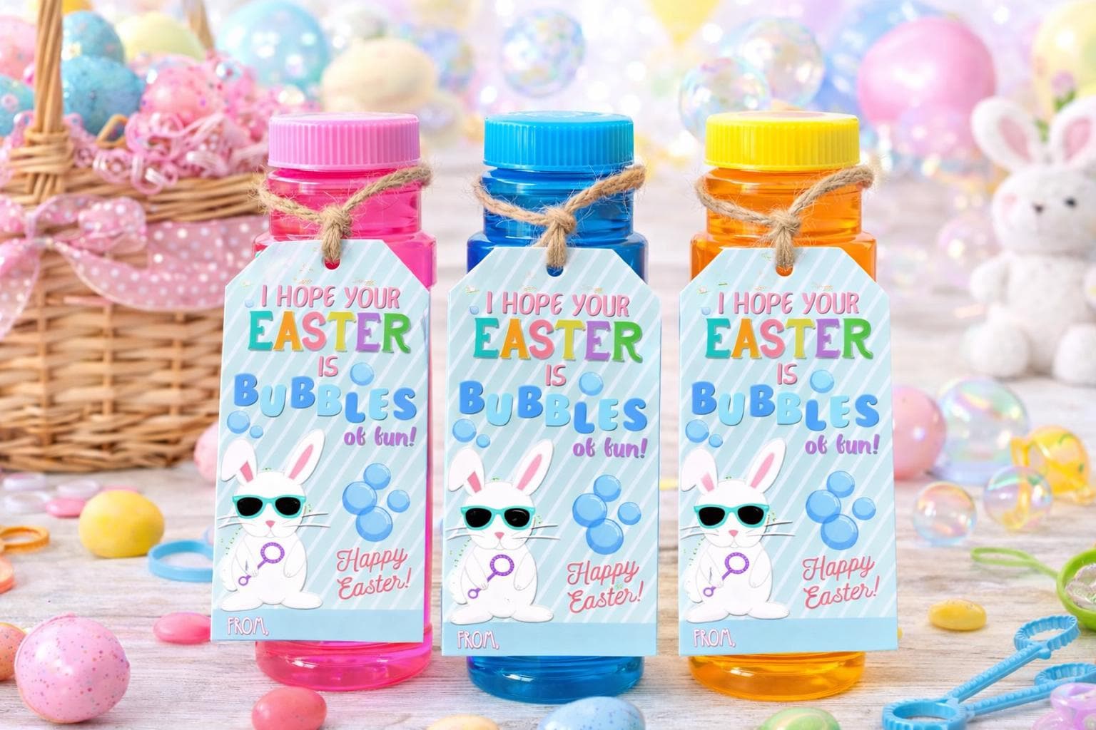 EASTER Bubbles GIFT Tags, Easter Bunny Tags, I Hope Your Easter is ...