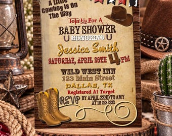 WESTERN BABY SHOWER Invitation, Cowboy Baby Shower, Western Shower Invitation, Western Baby Shower Invite, cowboy baby shower invitation,