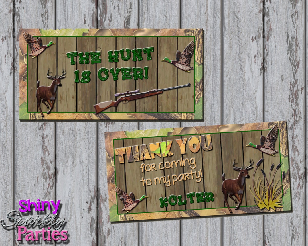HUNTING TREAT Bag TOPPERS, Hunting Treat Toppers, Camo Treat Bag
