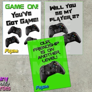 VIDEO GAME VALENTINES, Gaming Valentine Cards, Boys Personalized Valentines, Valentine&#39;s Kids, Printable Valentines, Classroom Valentines,