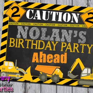 Printable CONSTRUCTION PARTY SIGN - Construction Birthday Party Decoration - Construction Welcome Sign - Dump Truck Party - Party Decoration