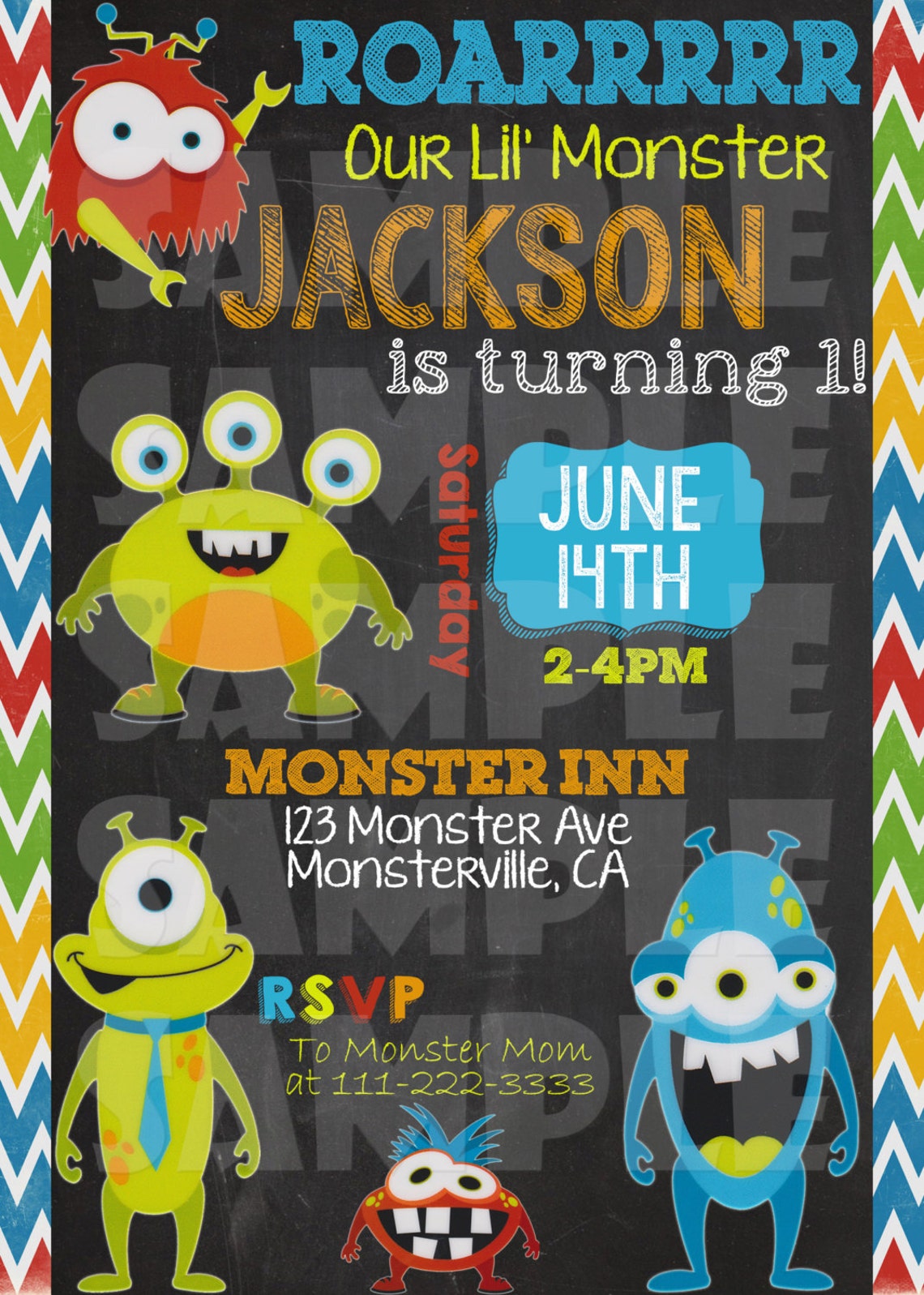 MONSTER BIRTHDAY Printable Party Monster Birthday Party | Etsy