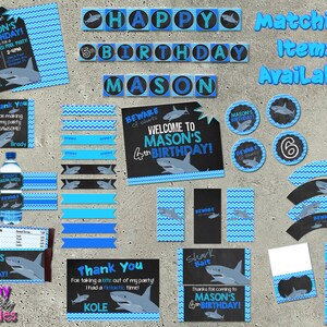 SHARK WATER BOTTLE Labels - Shark Birthday - Shark Party - Shark Pool Party - Shark Infested ...
