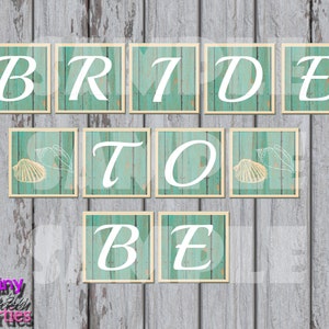 Printable BRIDAL SHOWER BANNER - Bride To Be Banner - Beach Themed Banner - Beach Bridal Shower Banner - Wedding Shower Banner