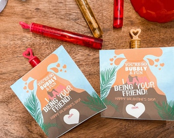 Volcano Valentine Tags, I Lava Being Your Friend, Classroom, School Valentines, Bubble Valentines, Valentines for Bubbles, Kids Valentines,