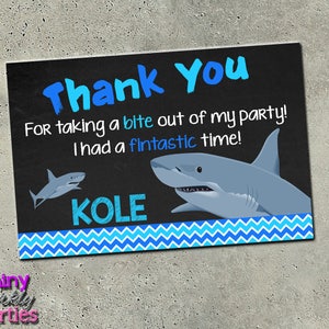 SHARK THANK YOU Karte, Shark Birthday, Thank You Note, Shark Party, Shark Thank You Cards, Thank You Postkarte, Hai befallen, Geburtstag Danke