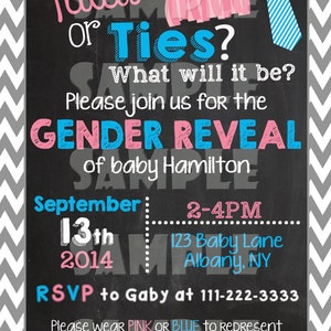 TUTUS OR TIES Invitation, Gender Reveal Invite, Pink or Blue, Tutus or Bowties, Gender Reveal Party, Party Ideas, Gender Reveal Shower image 4