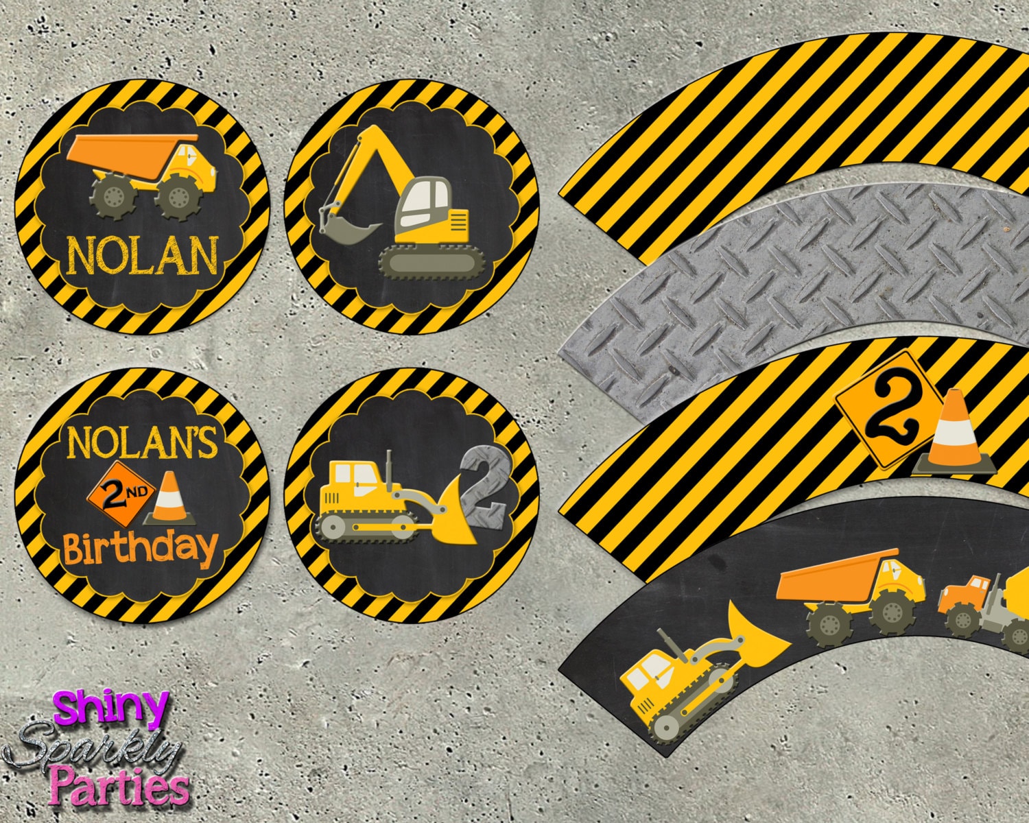 CONSTRUCTION CUPCAKE TOPPERS and Cupcake Wrappers Construction Party Construction Birthday Construction Party Decor Dump